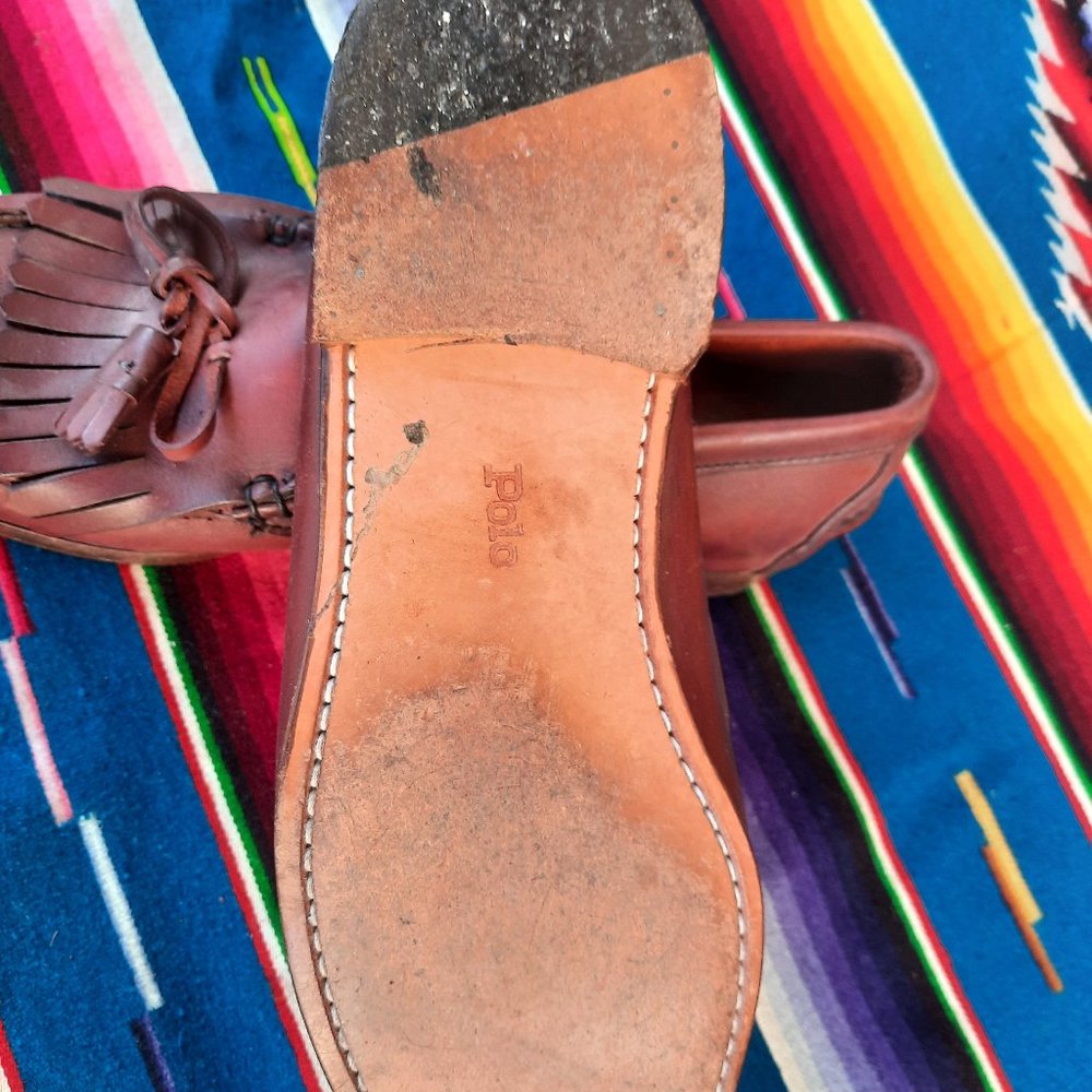 Polo Ralph Lauren Tassel Mens Shoe Size 12 D   Cordovan Vintage - Picture 4 of 4